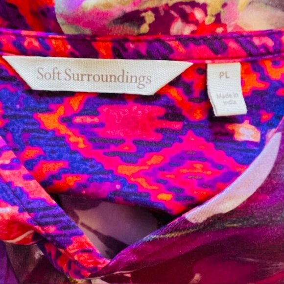 Soft Surroundings Rosario Floral Tropical Flowy Maxi Dress Large Petite - Picture 7 of 9